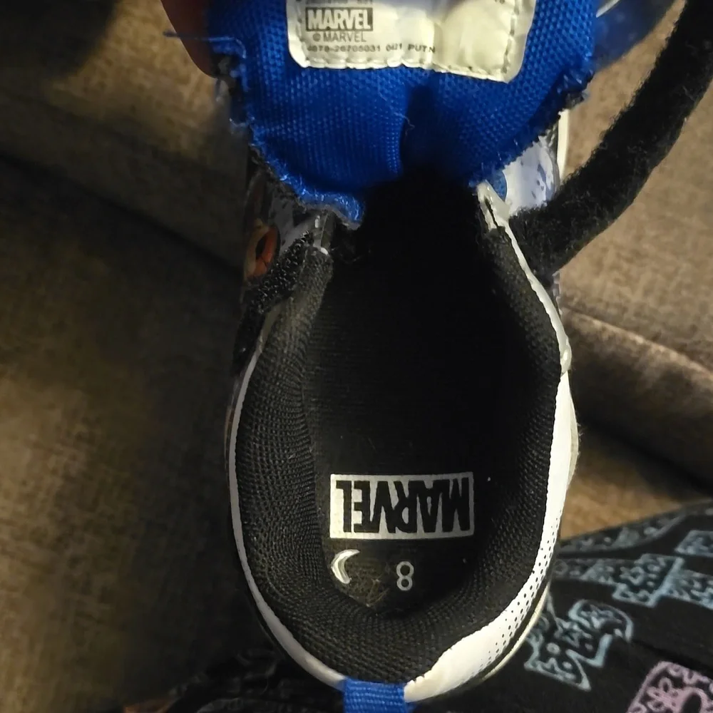 Marvel Kids' Black and Blue Iron Man‎ Light Up  Sneakers Size 8